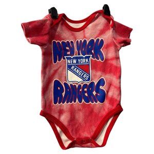 Infant red tie die New York Rangers Hockey Jersey Bodysuit‎